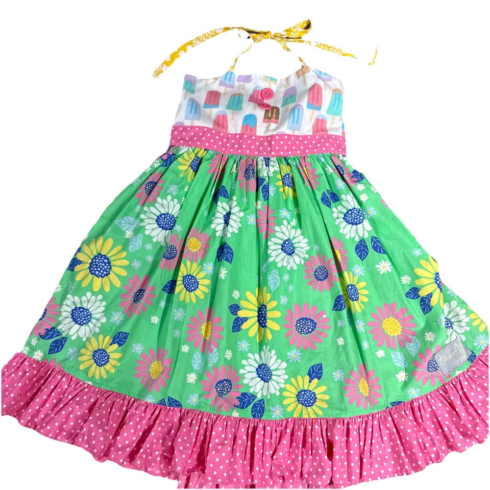 Eleanor Rose Madeline Flowers And Popcicle‎ Sundress 6-7